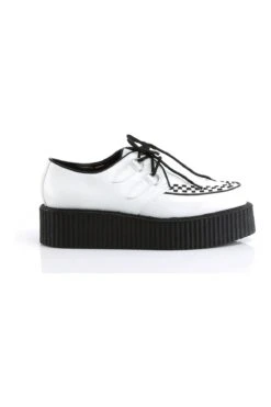 V-CREEPER-502 White Vegan Leather Creeper -Coquettes Lingerie Store V CREEPER 502 White Vegan Leather Creeper Creepers Demonia SEXYSHOES COM 5