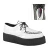 V-CREEPER-502 White Vegan Leather Creeper -Coquettes Lingerie Store V CREEPER 502 White Vegan Leather Creeper Creepers Demonia White SEXYSHOES COM
