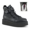V-CREEPER-566 Black Vegan Leather Creeper -Coquettes Lingerie Store V CREEPER 566 Black Vegan Leather Creeper Creepers Demonia Black SEXYSHOES COM
