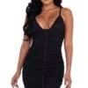 V Plunge Ruched Front Mesh Mini Dress -Coquettes Lingerie Store V Plunge Ruched Front Mesh Mini Dress Club Dresses Roma Confidential Black SEXYSHOESCOM