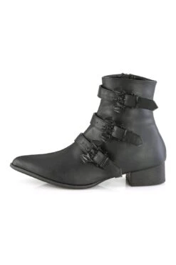WARLOCK-50-B Black Vegan Leather Ankle Boot -Coquettes Lingerie Store WARLOCK 50 B Black Vegan Leather Ankle Boot Ankle Boots Demonia SEXYSHOES COM 3