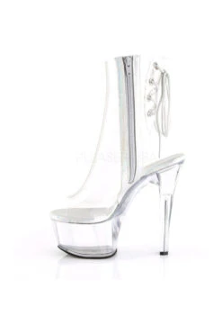 PLEASER ASPIRE-1018C Platform Boot | Clear Vinyl -Coquettes Lingerie Store aspire 1018c platform boot clear vinyl ankle boots pleaser sexyshoescom 3