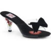 BELLE-301BOW Vintage Mule | Clear Vinyl -Coquettes Lingerie Store belle 301bow vintage mule clear vinyl slides pin up couture sexyshoescom