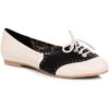 Bettie Page Halle Oxford Flat | Black Faux Leather