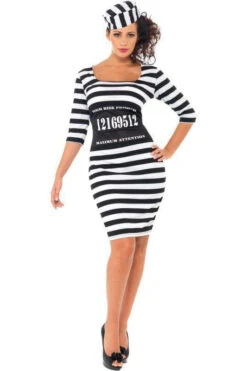 FEVER Classy Convict Costume | Black -Coquettes Lingerie Store classy convict costume black cop costumes fever sexyshoescom 4