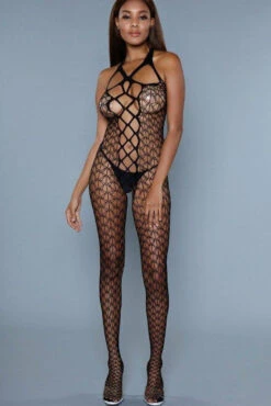 Criss Cross Net Bodystocking