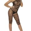 Crochet And Fishnet Halter Bodystocking