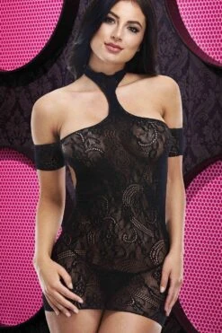 Cut Out Lace Mini Dress