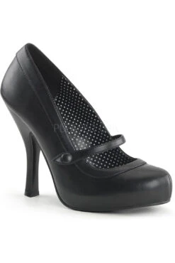 CUTIEPIE-02 Pump | Black Faux Leather