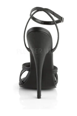 DOMINA-108 Sandal | Black Faux Leather -Coquettes Lingerie Store domina 108 sandal black faux leather sandals devious sexyshoescom 4