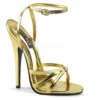 DOMINA-108 Sandal | Gold Faux Leather -Coquettes Lingerie Store domina 108 sandal gold faux leather sandals devious sexyshoescom