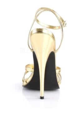 DOMINA-108 Sandal | Gold Faux Leather -Coquettes Lingerie Store domina 108 sandal gold faux leather sandals devious sexyshoescom 4