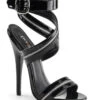 DOMINA-119 Sandal | Black Patent -Coquettes Lingerie Store domina 119 sandal black patent sandals devious sexyshoescom