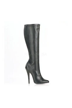 DOMINA-2000 Knee Boot | Black Faux Leather