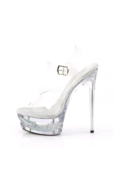 PLEASER ECLIPSE-608DM Platform Sandal | Clear Vinyl -Coquettes Lingerie Store eclipse 608dm platform sandal clear vinyl sandals pleaser sexyshoescom 3