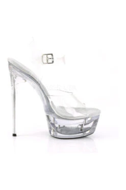 PLEASER ECLIPSE-608DM Platform Sandal | Clear Vinyl -Coquettes Lingerie Store eclipse 608dm platform sandal clear vinyl sandals pleaser sexyshoescom 5