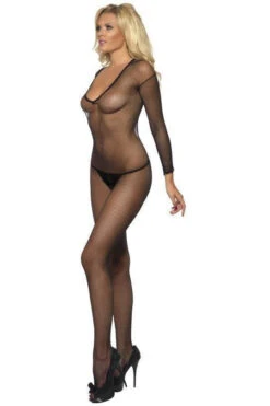 FEVER Fishnet Body Stocking | Black -Coquettes Lingerie Store fishnet body stocking black thigh high hosiery fever sexyshoescom 3