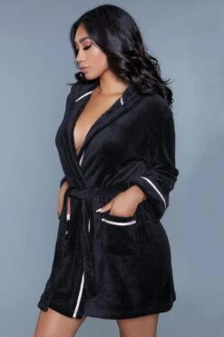 Fluffy Two Pocket Short Robe -Coquettes Lingerie Store fluffy two pocket short robe robes bewicked sexyshoescom 3