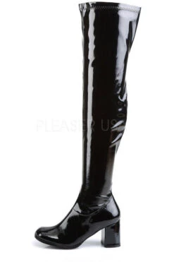 GOGO-3000 Go Go Boot | Black Patent -Coquettes Lingerie Store gogo 3000 go go boot black patent knee boots funtasma sexyshoescom 3