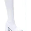 GOGO GoGo Boot | White Patent -Coquettes Lingerie Store gogo gogo boot white patent knee boots ellie shoes sexyshoescom