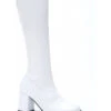 GOGO-W Costume Boot | White Patent -Coquettes Lingerie Store gogo w costume boot white patent knee boots ellie shoes sexyshoescom