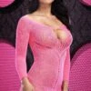Jacquard Mini Dress -Coquettes Lingerie Store jacquard mini dress stripper dresses lapdance lingerie fuchsia sexyshoescom
