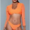 Long Sleeve V Neck Set -Coquettes Lingerie Store long sleeve v neck set dancewear sets bewicked orange sexyshoescom