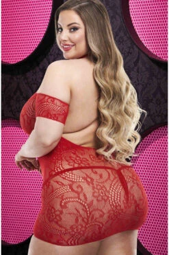 Plus Size Cut Out Lace Mini Dress -Coquettes Lingerie Store plus size cut out lace mini dress stripper dresses lapdance lingerie red sexyshoescom 2