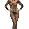 Plus Size Long Sleeve Bodystocking -Coquettes Lingerie Store plus size long sleeve bodystocking plus bodystockings elegant moments sexyshoescom