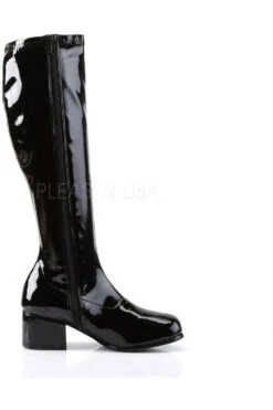 RETRO-300 Go Go Boot | Black Patent -Coquettes Lingerie Store retro 300 go go boot black patent knee boots funtasma sexyshoescom 5