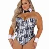 Playboy Bunny Plus Size Cover Girl Corset Costume -Coquettes Lingerie Store roma playboy plus front