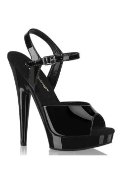 SULTRY-609 Sandal | Black Patent