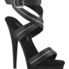 SULTRY-619 Sandal | Black Faux Leather -Coquettes Lingerie Store sultry 619 sandal black faux leather sandals fabulicious black sexyshoescom