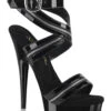 SULTRY-619 Sandal | Black Patent -Coquettes Lingerie Store sultry 619 sandal black patent sandals fabulicious black sexyshoescom