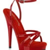 SULTRY-638 Sandal | Red Patent -Coquettes Lingerie Store sultry 638 sandal red patent sandals fabulicious red sexyshoescom